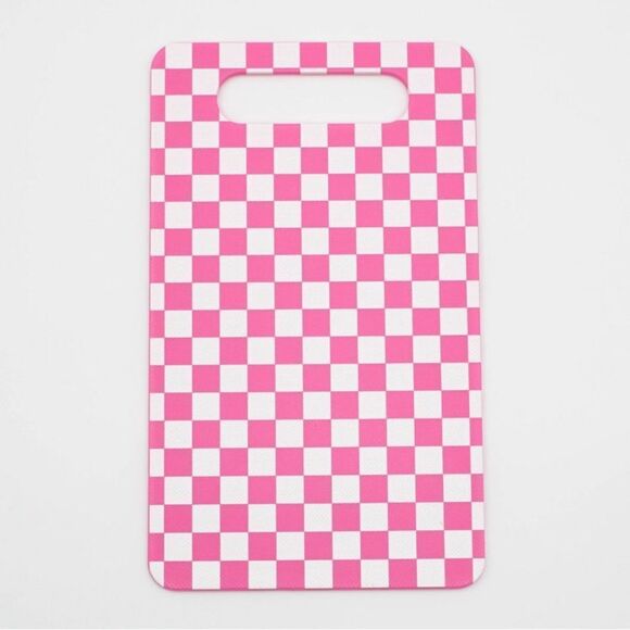 NWT Bullseye’s Playground Pink White Checkered Cutting Board 15” x 8.5” - Picture 1 of 6